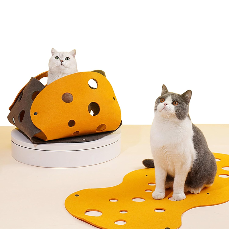 Modular Cheese Felt Cat Cave Playground