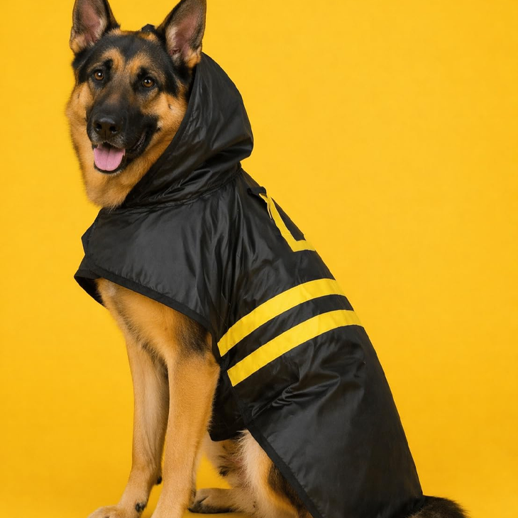 Black Hoodie Waterproof Dog Raincoat