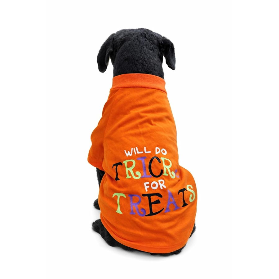 Trick Treat Halloween Orange Dog Tee