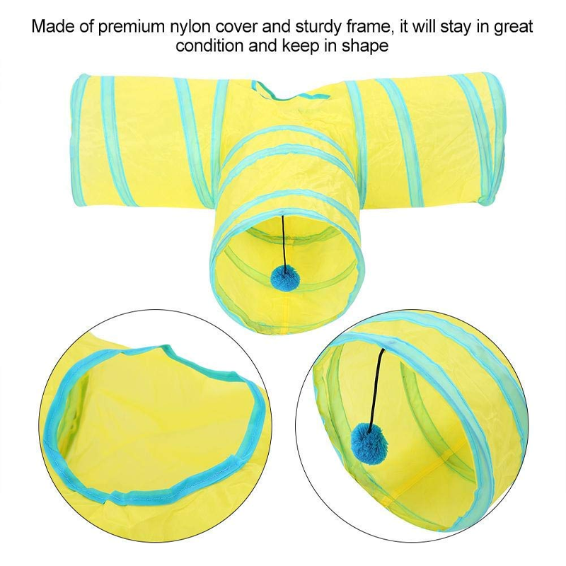 Yellow T Shaped Cat Exploration Tunnel