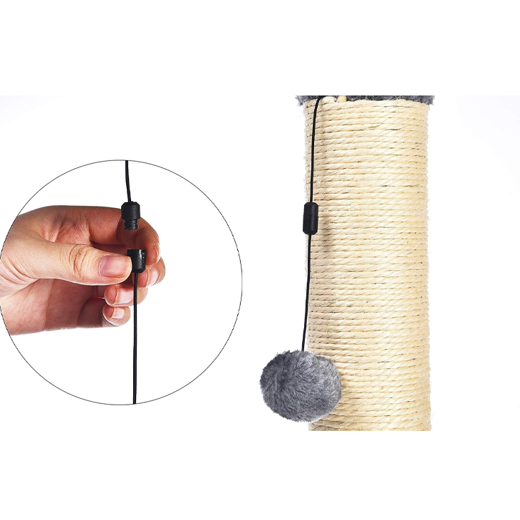 Towering Jute Scratcher With Dangle Toy