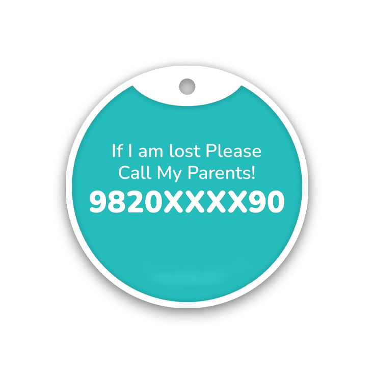 Teal Aluminium Waterproof Pet Identity Tag