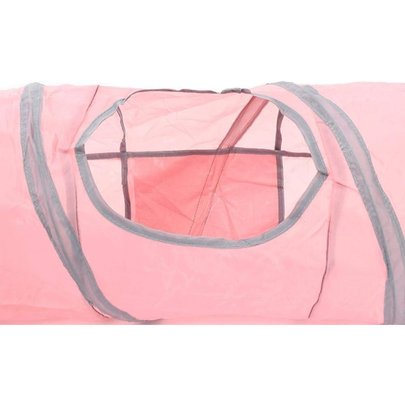 Pink Foldable Dual Entrance Cat Tunnel