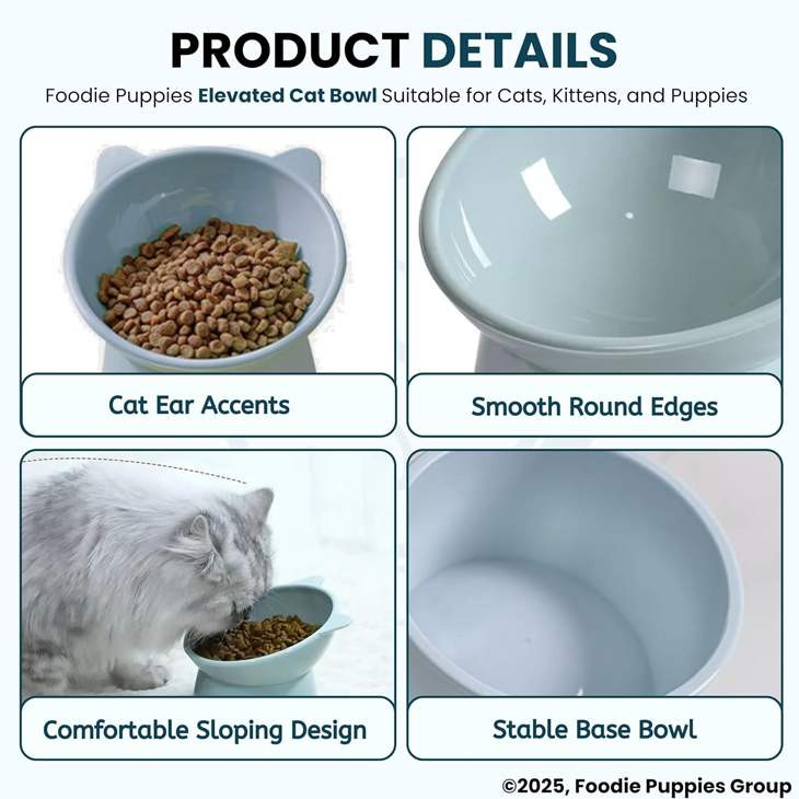 15° Tilted Raised Anti-Vomiting Cat Bowl