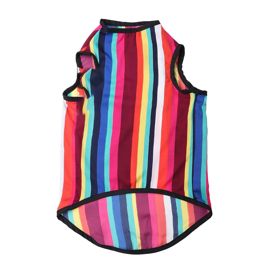 Rainbow Stripe Sleeveless Pupwear Tee
