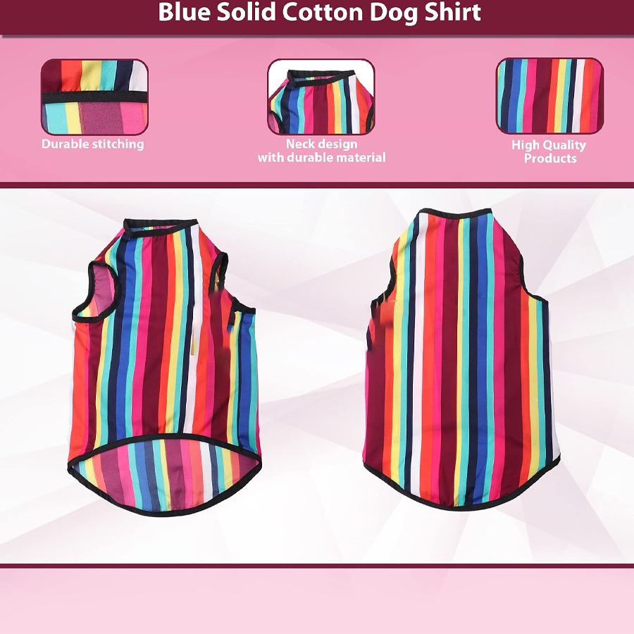 Rainbow Stripe Sleeveless Pupwear Tee