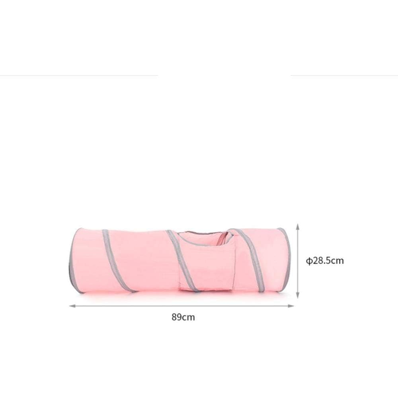 Pink Foldable Dual Entrance Cat Tunnel