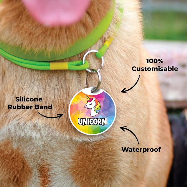 Teal Aluminium Waterproof Pet Identity Tag