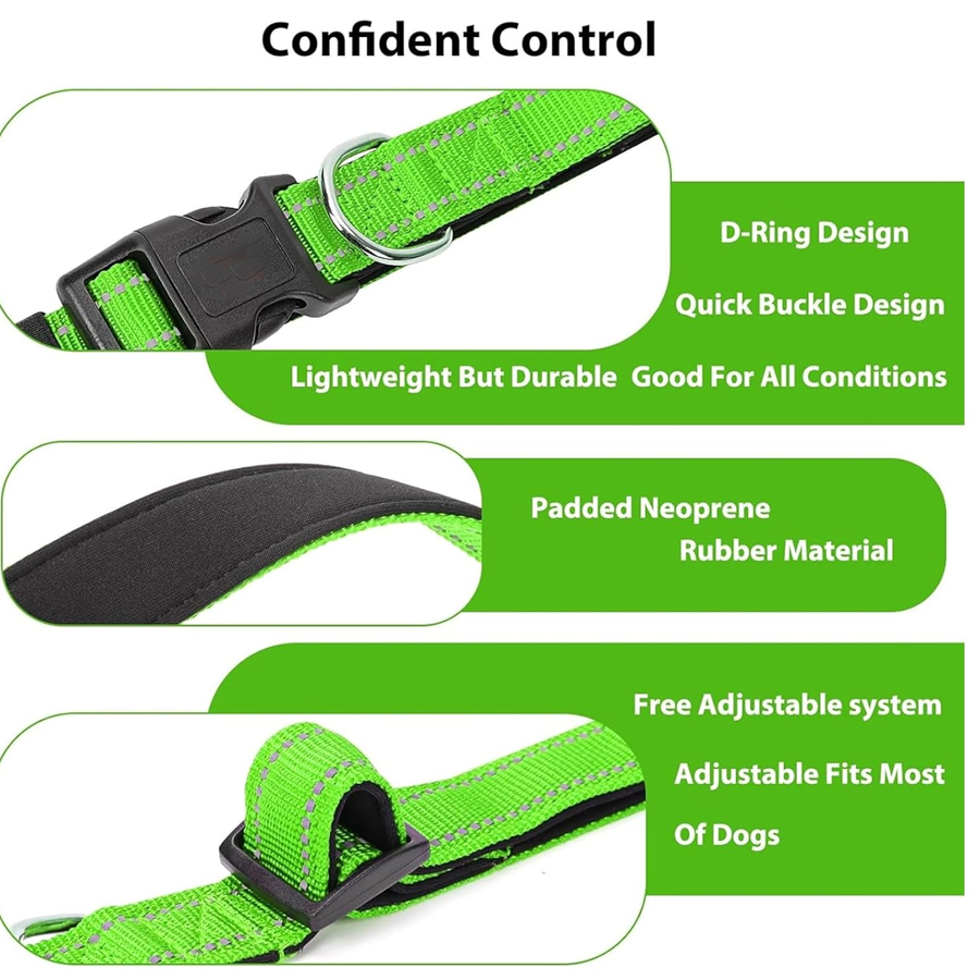 Emerald Neoprene Reflective Pup Collar