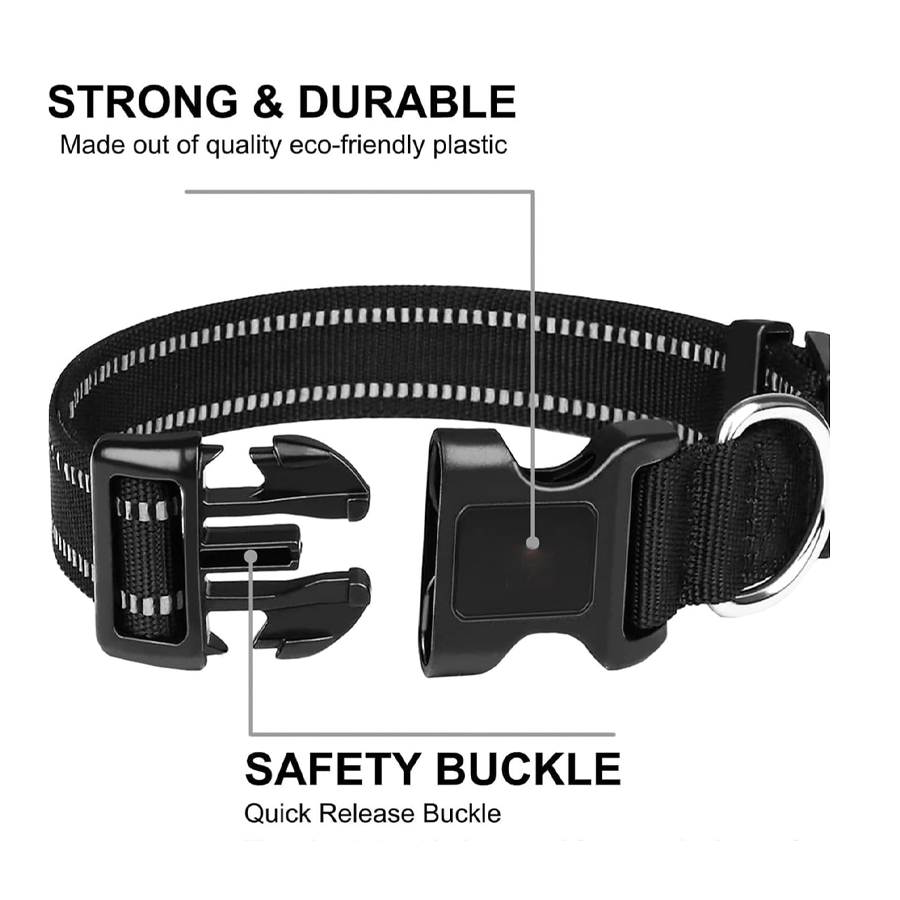 Reflective Black Neoprene Comfort Collar