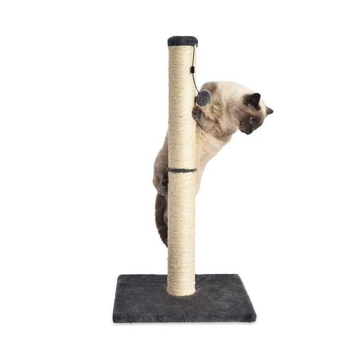 Towering Jute Scratcher With Dangle Toy