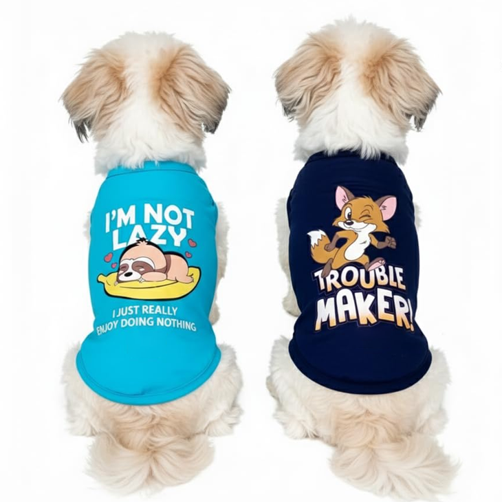 Cartoon Print Breathable Pet Tee Set