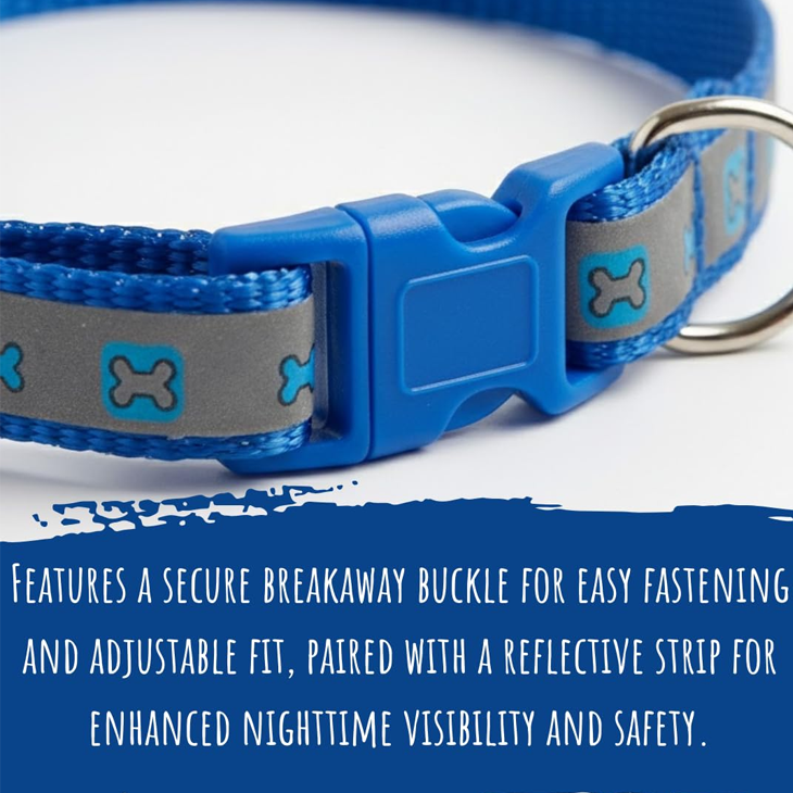 Ocean Boneprint Reflective Personalized Cat Collar