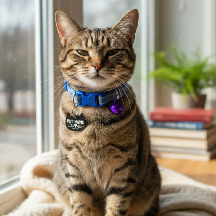 Ocean Boneprint Reflective Personalized Cat Collar
