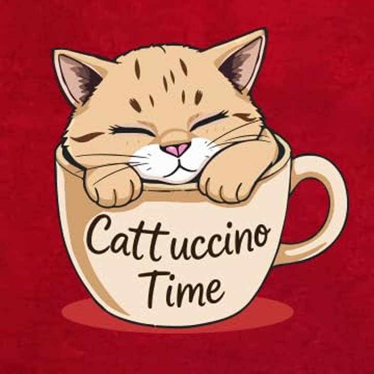 Playful Lettered Cotton Cat Tee Shirt